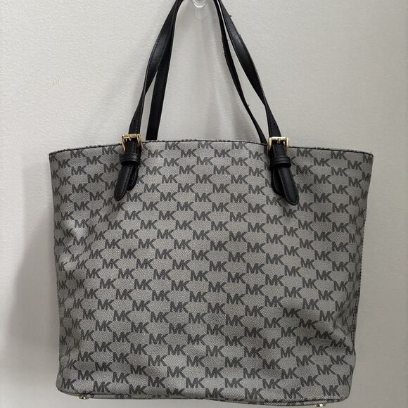 Michael Kors Jet Set Gilly Monogram Zip Snap Signature Tote Y2K Vegan SoHo 90s - Picture 6 of 8